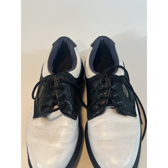 Footjoy 98589 Golf Cleats Shoes Size 6  White Black Saddle - Picture 3 of 11